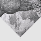 Papier Mousseline Pays du cheval Découpage rustique noir et blanc (Détail)