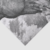 Papier Mousseline Pays du cheval Découpage rustique noir et blanc (Détail)