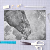 Papier Mousseline Pays du cheval Découpage rustique noir et blanc (Artisanat)