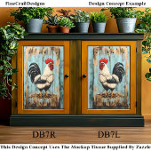 Papier Mousseline Pays Français Barnyard Rooster DB7L Decoupage