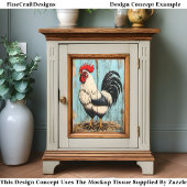 Papier Mousseline Pays Français Barnyard Rooster DB7L Decoupage