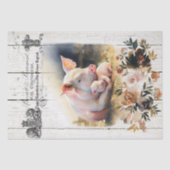 Papier Mousseline Pays Français Chiens de Hampshire Floral (Recto)