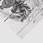 Papier Mousseline Pays Français Floral Cornouailles Poulet (Détail)