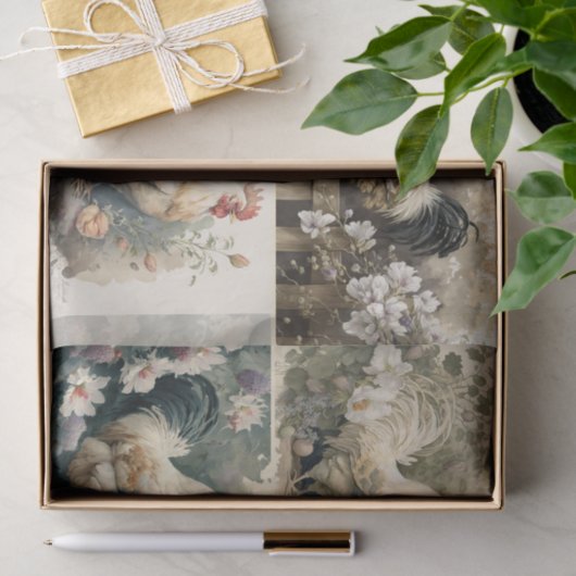 Papier Mousseline Pays français Poulets (Cadeau)