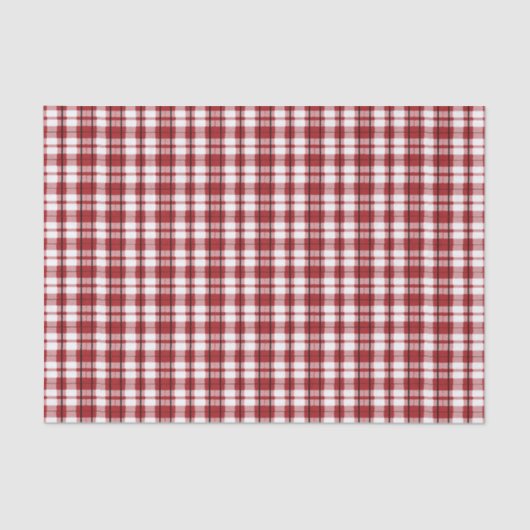 Papier Mousseline Pays Plaid Rustique Rouge Noir (Recto)