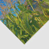 Papier Mousseline Pays Rustique Vielle Grange Bleue Ferme verte (Détail)