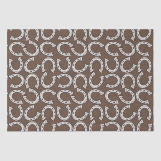 Papier Mousseline Pays Western Horse chaussure papier motif tissu (Recto)