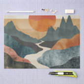 Papier Mousseline Paysage Abstrait de Boho (5) (Artisanat)