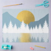Papier Mousseline Paysage Abstrait Soleil d'hiver d'or (Artisanat)