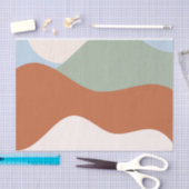 Papier Mousseline Paysage Abstrait - Terracotta, Sage & Sky Bl (Artisanat)