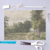 Papier Mousseline Paysage aquarelle du chemin - Troyon constant (Artisanat)