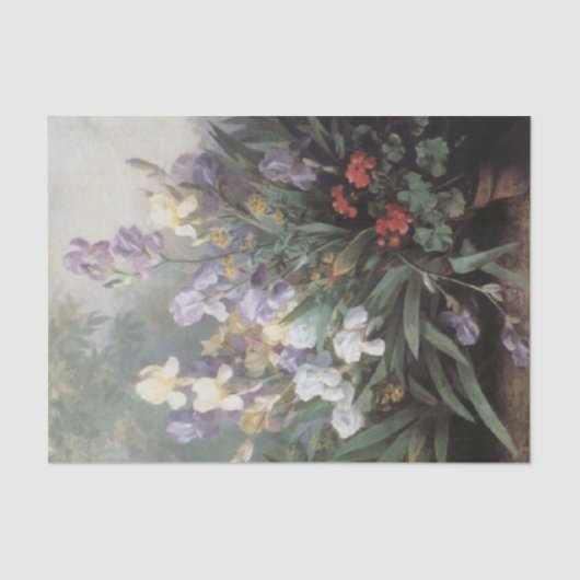 Papier Mousseline Paysage avec Irises par Barbara Bodichon (Recto)