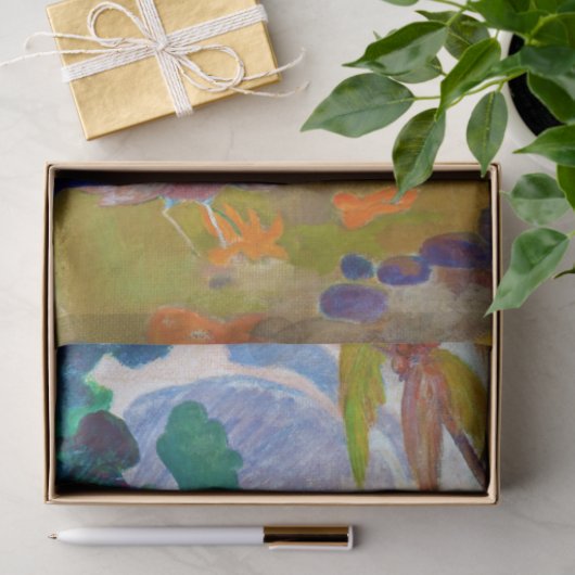 Papier Mousseline Paysage avec Peacocks, Gauguin (Cadeau)