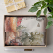 Papier Mousseline Paysage de camion de ferme Red Barn (Cadeau)