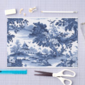 Papier Mousseline Paysage de charme sur un papier écroulé (Artisanat)