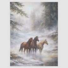 Paysage de chevaux de vacances de Noël Joli
