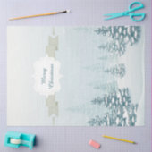 Papier Mousseline Paysage de la forêt blanche de neige d'hiver Noël (Artisanat)