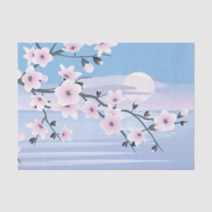 Papier Mousseline Paysage de la mer de Cherry Blossom