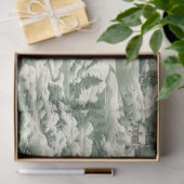 Papier Mousseline Paysage de neige en toile verte (Cadeau)