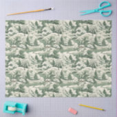 Papier Mousseline Paysage de neige en toile verte (Artisanat)