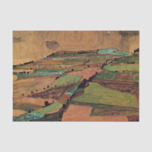 Papier Mousseline Paysage de terrain par Egon Schiele