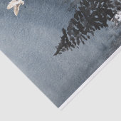 Papier Mousseline Paysage d'hiver Aquarelle Wolf Moose Scene (Détail)