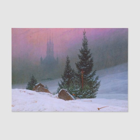 Papier Mousseline Paysage d'hiver Caspar David Friedrich (Recto)
