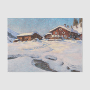 Papier Mousseline Paysage d'hiver près de Davos