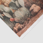 Papier Mousseline Paysage du désert avec floraison Cactus Découpage (Détail)