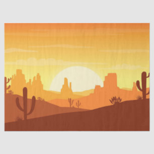 Papier Mousseline Paysage du désert de Cactus
