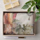 Papier Mousseline Paysage du tracteur de ferme Red Barn (Cadeau)