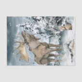 Papier Mousseline Paysage hivernal Aquarelle Moose (Recto)