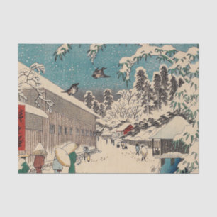 Papier Mousseline Paysage hivernal d'Hiroshige japon ukiyo-e antique