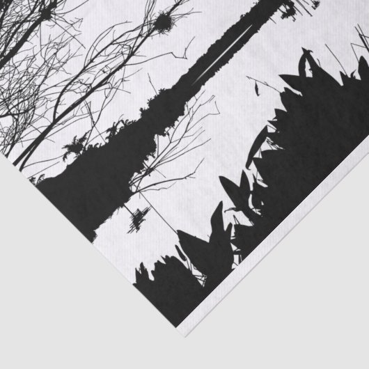 Papier Mousseline Paysage noir et blanc (Détail)