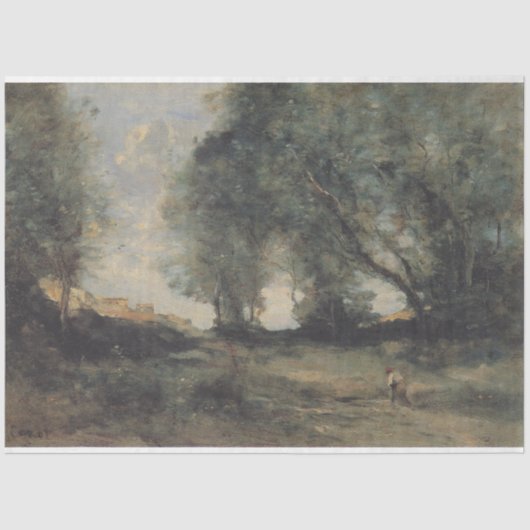 Papier Mousseline Paysage (par Camille Corot) (Recto)