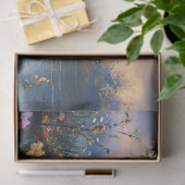 Papier Mousseline Paysage printanier fleuri et arboré (Cadeau)