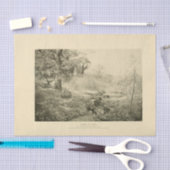 Papier Mousseline Paysage Printemps Arbres Ephémère Découpage (Artisanat)