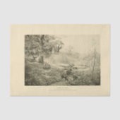 Papier Mousseline Paysage Printemps Arbres Ephémère Découpage (Recto)