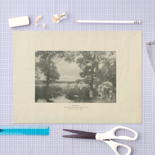 Papier Mousseline Paysage Récolte Arbres Ephémère Découpage (Artisanat)