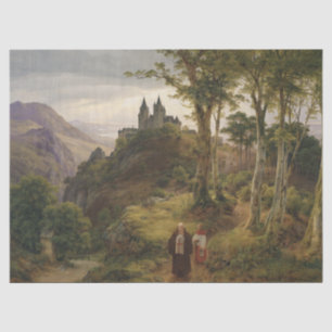 Papier Mousseline Paysage romantique allemand avec complexe de monas