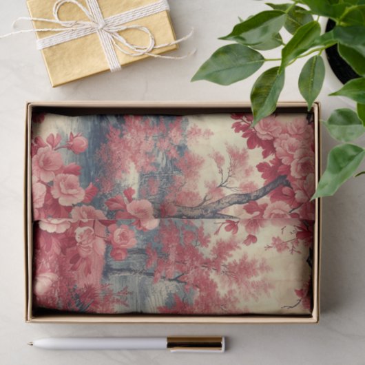 Papier Mousseline Paysage sur papier usé (Cadeau)