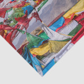 Papier Mousseline Paysage tibétain avec drapeaux de prière - Himalay (Détail)