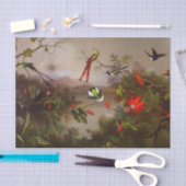 Papier Mousseline Paysage tropical avec dix colibris (Artisanat)