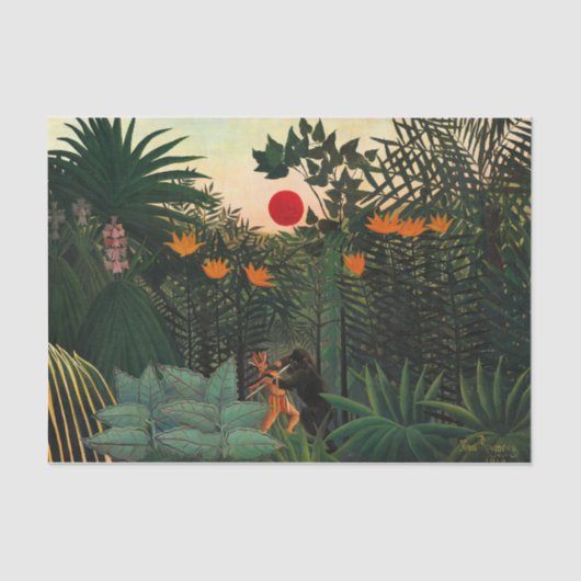 Papier Mousseline Paysage tropical par Henri Rousseau (Recto)