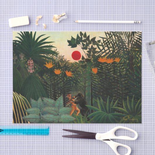 Papier Mousseline Paysage tropical par Henri Rousseau (Artisanat)