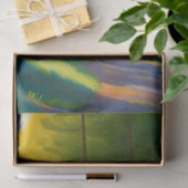 Papier Mousseline Paysage vert moderne Arbres Chemin Artwork (Cadeau)