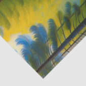 Papier Mousseline Paysage vert moderne Arbres Chemin Artwork (Détail)