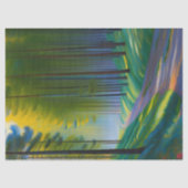 Papier Mousseline Paysage vert moderne Arbres Chemin Artwork (Recto)