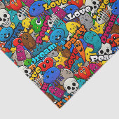 Papier Mousseline Peace Love Dream Art Abstrait (Détail)