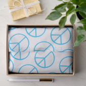 Papier Mousseline Peace Sign Blue Groovy Retro Fun (Cadeau)